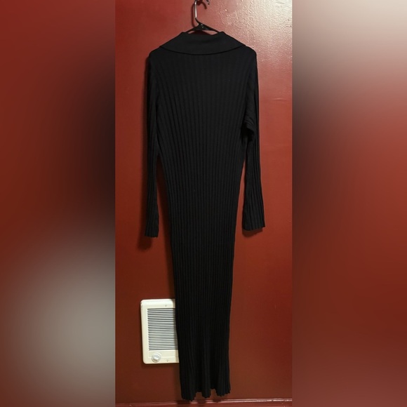Eloquii Black Rib Knit Maxi Dress Women’s Size 18/20 Long Sleeve Simple Chic - Picture 3 of 8